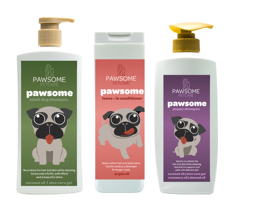 Dog shampoo and conditioner along with puppy shampoo